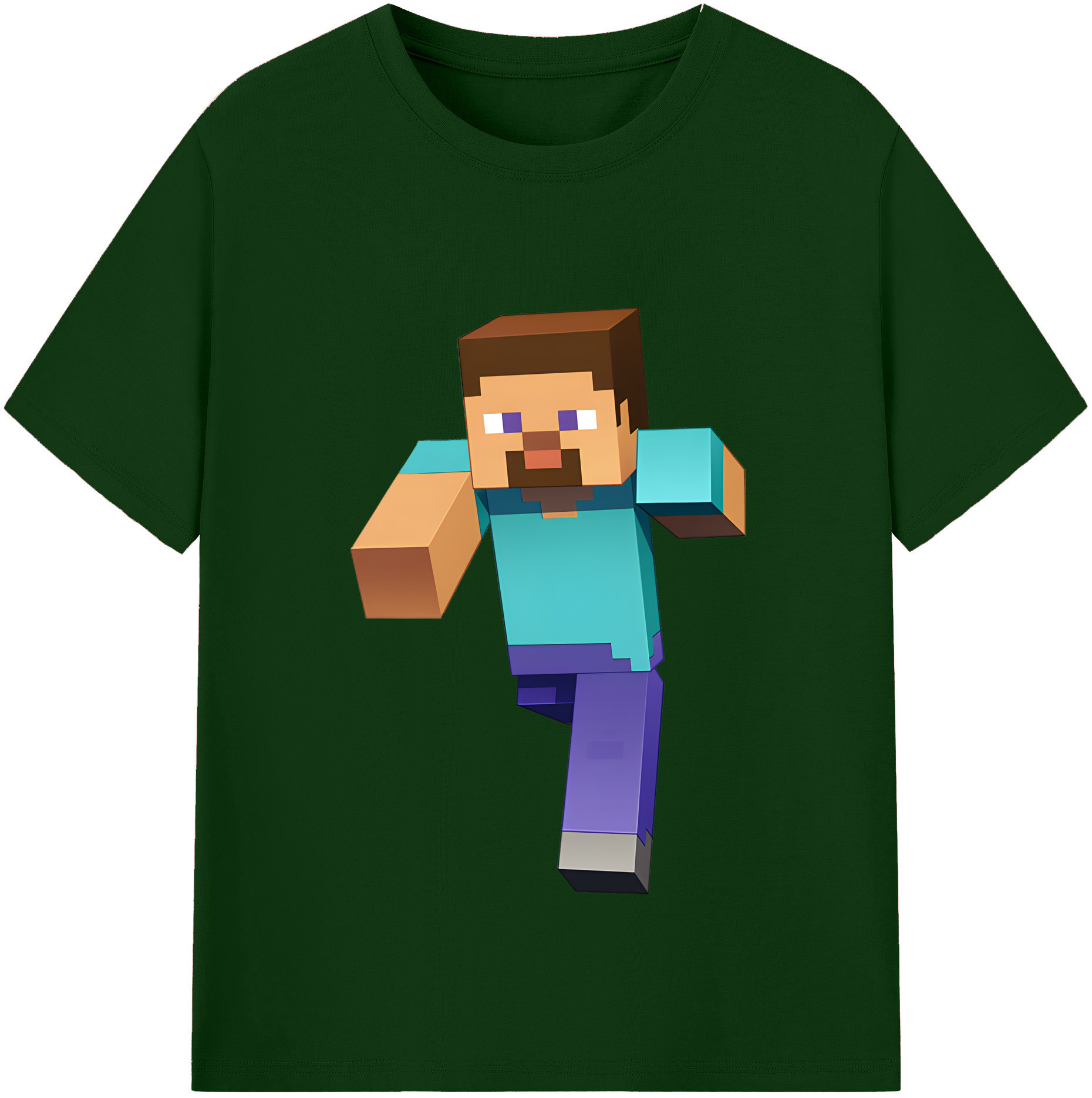 （画像用） マインクラフト ブロックの世界 Minecraft MC Block world 綿100％半袖Tシャツ（フロントプリント）